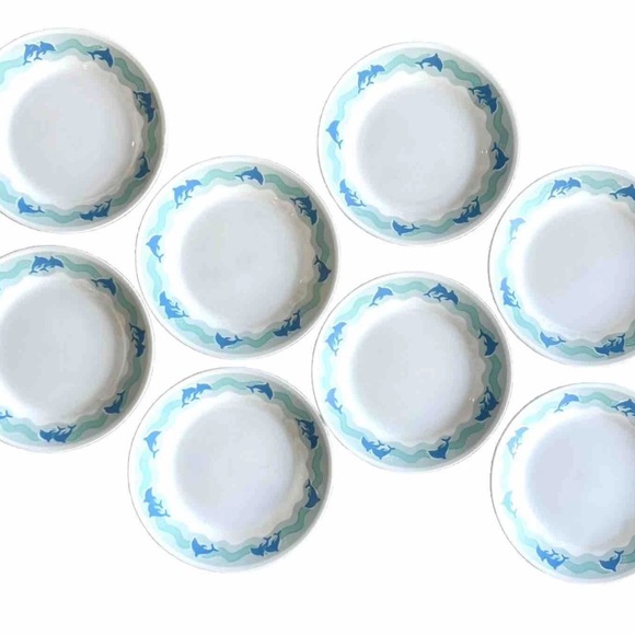 Corelle Ocean Dance Dolphins Salad Luncheon Plates Set/8 Vintage 1980’s 1990’s - Picture 11 of 13
